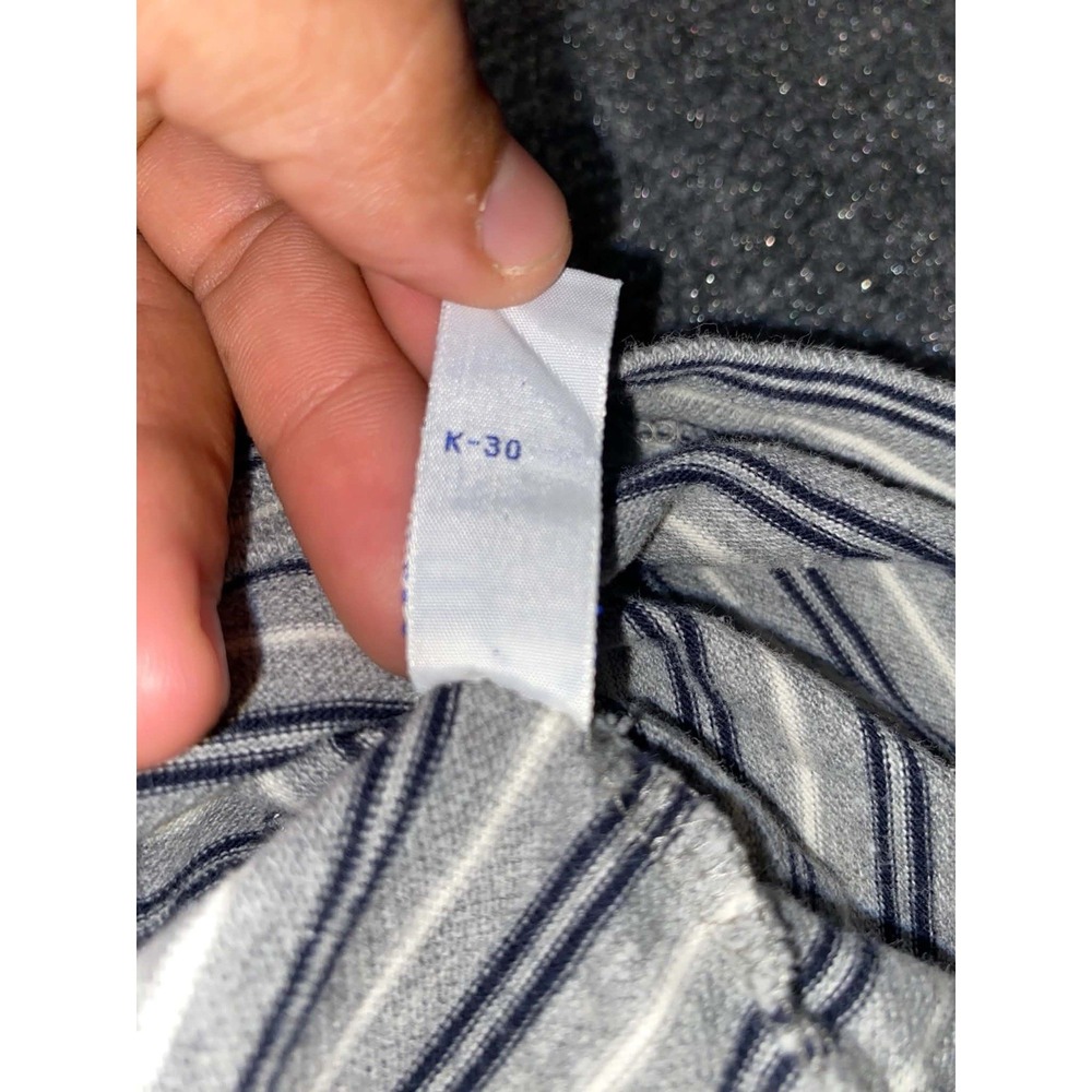 Polo RALPH LAUREN Shirt Men XXL 2XL Navy Blue Gray Stripe Custom 100% Cotton - Picture 8 of 9